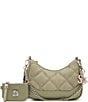 Color:Sage - Image 1 - Vital Pieced & Quilted Nylon Crossbody Bag