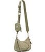 Color:Sage - Image 4 - Vital Pieced & Quilted Nylon Crossbody Bag