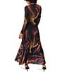 Steve Madden Vivara Print Mesh Turtleneck Long Sleeve Maxi Dress, Color:Multi - Image 2