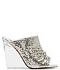 Color:Silver - Image 2 - x Jessica Rich Adrienne Chainmail Clear Wedge Sandals