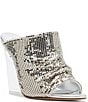 Color:Silver - Image 1 - x Jessica Rich Adrienne Chainmail Clear Wedge Sandals
