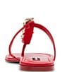 Color:Red - Image 3 - x Jessica Rich Gemma Leather Jewel Embellished Thong Sandals