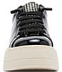 Color:Black - Image 4 - x Jessica Rich Luna Patent Rhinestone Embellished Tongue Platform Sneakers