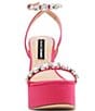 Color:Pink - Image 4 - x Jessica Rich Zoey Satin Rhinestone Platform Dress Sandals