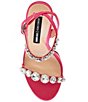 Color:Pink - Image 5 - x Jessica Rich Zoey Satin Rhinestone Platform Dress Sandals
