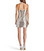 Color:Silver - Image 2 - Yasmin Sequin Mesh V-Neck Sleeveless Detached Rosette Neck Tie Mini Dress
