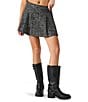 Steve Madden Zenia Pleated Sequin Tweed Mini A-Line Skirt, Color:Black - Image 1