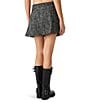 Steve Madden Zenia Pleated Sequin Tweed Mini A-Line Skirt, Color:Black - Image 2