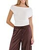 Stevie By Steve Madden Asymmetrical Neckline Lace Hem Top - Image 1