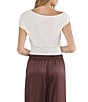 Stevie By Steve Madden Asymmetrical Neckline Lace Hem Top - Image 2
