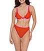Stevie by Steve Madden Baby Binding Plunge Underwire Swim Top - Image 6