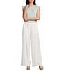 Stevie by Steve Madden Chambray Smocked Wide Leg Pants - Image 3
