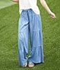 Steve Madden Stevie by Steve Madden Chambray Wide Leg Full Length Pants, Color:Medium Chambray - Image 6