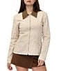Stevie By Steve Madden Collared Cinched Waist Barn Jacket - Image 1