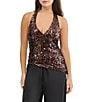 Stevie by Steve Madden Coordinating Sequin and Paillette Asymmetric Halter Top - Image 1