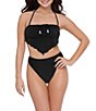 Stevie by Steve Madden Ditsy Dot Scarf Midkini Swim Top - Image 3