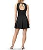Steve Madden Stevie By Steve Madden Drop Waist Pleated Tie Back Dress, Color:Black Beauty - Image 2