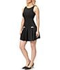 Steve Madden Stevie By Steve Madden Drop Waist Pleated Tie Back Dress, Color:Black Beauty - Image 3