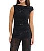 Stevie by Steve Madden Embellished Asymmetrical Neckline Top - Image 1