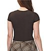 Stevie By Steve Madden Exploded Floral Printed Mesh Short Sleeve Top - Image 2