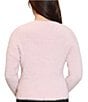 Steve Madden Stevie by Steve Madden Eyelash Rhinestone Bow Long Sleeve Sweater, Color:Rose Smoke - Image 2