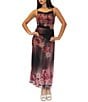 Stevie By Steve Madden Floral Printed Mesh Drape Neck Maxi Dress - Image 1
