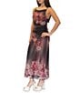 Stevie By Steve Madden Floral Printed Mesh Drape Neck Maxi Dress - Image 3
