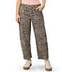 Steve Madden Stevie By Steve Madden Leopard Print Barrel Jeans, Color:Coffee Liqueur - Image 1