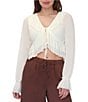 Stevie By Steve Madden Long Sleeve Tie Front Ruffle Top - Image 1