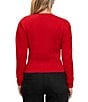Steve Madden Stevie by Steve Madden Long Sleeve Tinsel Mink Yarn Pleated Pullover Sweater, Color:Red - Image 2