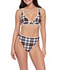 Stevie by Steve Madden Mad About Plaid Plunge Underwire Swim Top - Image 3