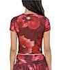 Stevie By Steve Madden Mesh Crew Neck Printed Coordinating Short Sleeve Tee - Image 2