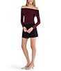 Stevie By Steve Madden Mesh Off Shoulder Long Sleeve Ruched Top - Image 3