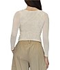 Stevie By Steve Madden Mesh Paisley Printed Long Sleeve Ruched Side Top - Image 2