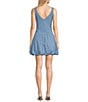 Steve Madden Stevie by Steve Madden Mix Fabric Bubble Hem Mini Dress, Color:Blissful Blue - Image 2