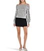 Stevie by Steve Madden Off-The-Shoulder Long Sleeve Embellished Cable Sweater - Image 4