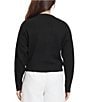 Steve Madden Stevie by Steve Madden Pearl Bow Embellished Long Sleeve Sweater, Color:Black Beauty - Image 2