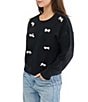 Stevie by Steve Madden Pearl Bow Embellished Pullover Sweater - Image 3