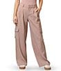 Steve Madden Stevie By Steve Madden Pinstripe Pattern High Rise Loose Fit Pant, Color:Brushed Pink - Image 1