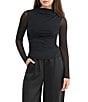 Stevie by Steve Madden Pleated Mock Neck Long Sleeve Top - Image 1