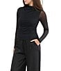 Stevie by Steve Madden Pleated Mock Neck Long Sleeve Top - Image 3