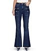 Steve Madden Stevie Jeans Pocketed High Rise Bootcut Jeans, Color:Dark Wash - Image 1