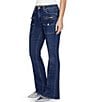 Steve Madden Stevie Jeans Pocketed High Rise Bootcut Jeans, Color:Dark Wash - Image 3