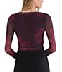 Stevie By Steve Madden Printed V-Neck Long Sleeve Tie Front Wrap Top - Image 2
