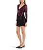 Stevie By Steve Madden Printed V-Neck Long Sleeve Tie Front Wrap Top - Image 3