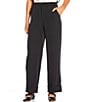 Steve Madden Stevie By Steve Madden Relaxed Straight Leg Cuffed Trouser Pants, Color:Black - Image 1