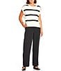 Steve Madden Stevie By Steve Madden Relaxed Straight Leg Cuffed Trouser Pants, Color:Black - Image 3
