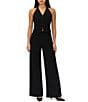 Stevie By Steve Madden Sleeveless Halter V-Neck Jumpsuit - Image 1