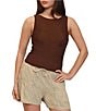 Stevie By Steve Madden Sleeveless Mesh Ruched Tank - Image 1