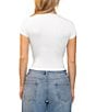 Steve Madden Stevie By Steve Madden Square Neck Cropped Short Sleeve Top, Color:Cloud Dancer - Image 2